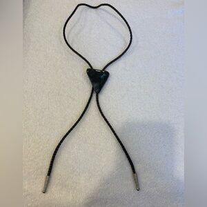 Dichroic Glass Black Triangle Bolo Tie Western Statement Necklace